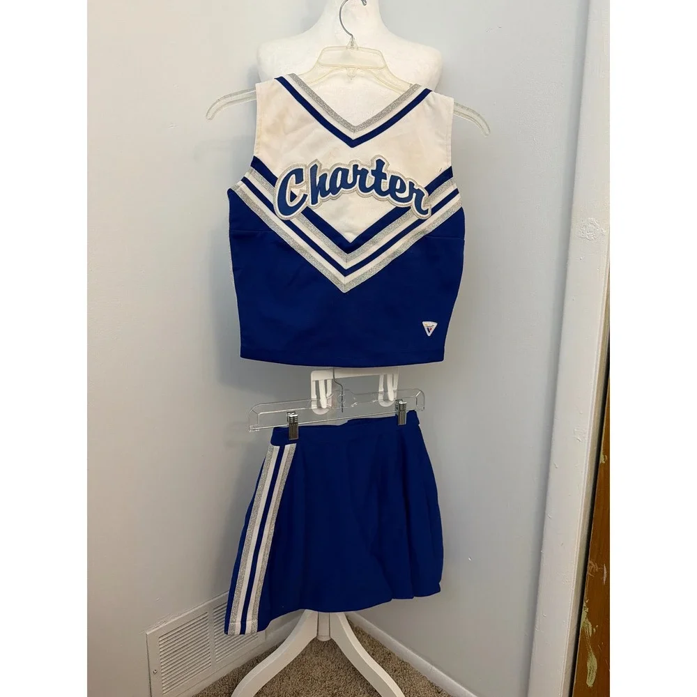 Varsity Spirit Fashions Cheer Uniform Set Blue White Charter Cosplay Halloween